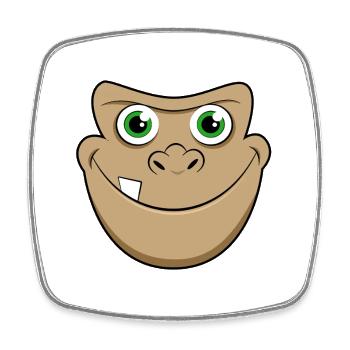 Cute Cartoon Bigfoot Face Funny Sasquatch Gift - Square fridge magnet - white - Front