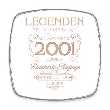 25th Birthday Legend January Vintage 2001 - Square fridge magnet - white - Front