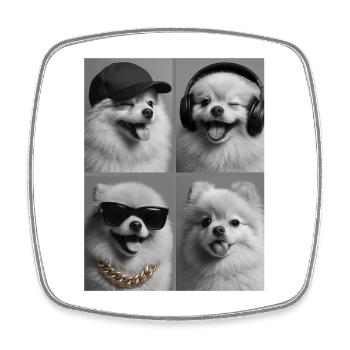 Pomeranian - Square fridge magnet - white - Front