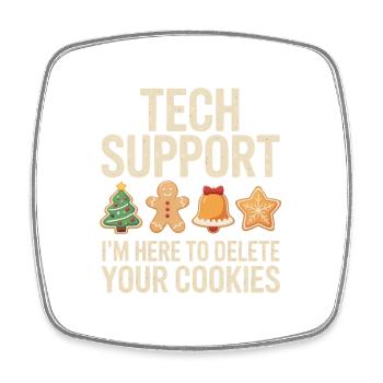Tech Support Cookies Tee - Square fridge magnet - white - Front
