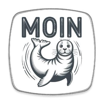 Phoque des phoques mer Baltique Moin en mer du Nord - Magnet carré - blanc - Devant