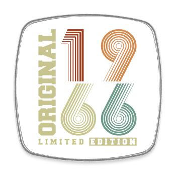 Original 1966 Vintage Vintage Birthday Retro - Square fridge magnet - white - Front