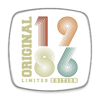 Original 1986 Vintage Vintage Anniversaire Rétro - Magnet carré - blanc - Devant