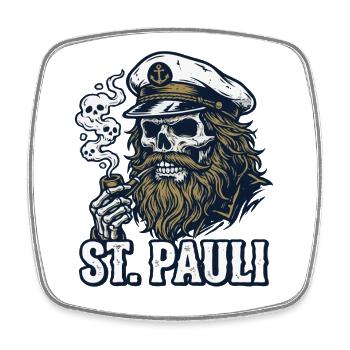 St Pauli Hamburg Paulianer Totenkopf Hafen Captain - Square fridge magnet - white - Front