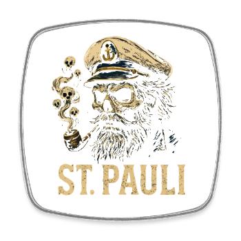St Pauli Hamburg Paulianer Totenkopf Hafen Captain - Square fridge magnet - white - Front