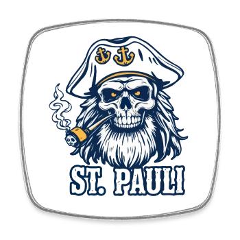 St Pauli Hamburg Paulianer Totenkopf Hafen Captain - Square fridge magnet - white - Front