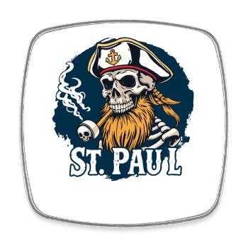 St Pauli Hamburg Paulianer Totenkopf Hafen Captain - Square fridge magnet - white - Front