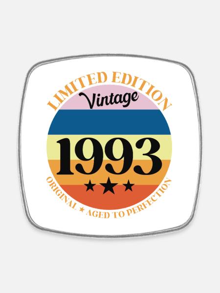 1993 Anniversaire Vintage Cadeau d'Anniversaire 93 - Magnet carré - blanc