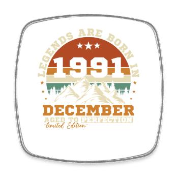 Décembre 1991 Vintage Cadeau D'anniversaire - Magnet carré - blanc - Devant