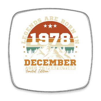 Décembre 1978 Vintage Cadeau D'anniversaire - Magnet carré - blanc - Devant