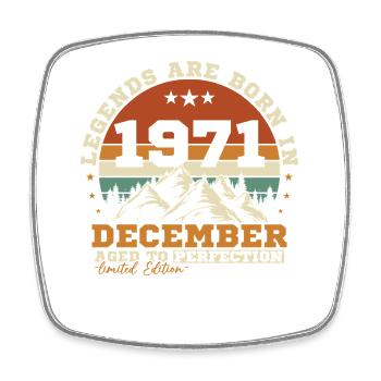 Décembre 1971 Vintage Cadeau D'anniversaire - Magnet carré - blanc - Devant