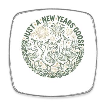Nur eine Silvester-Gansparty 2026 - Viereckiger Kühlschrankmagnet - Weiß - Vorne