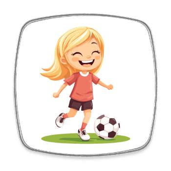 Smiling soccer player - Square fridge magnet - white - Front
