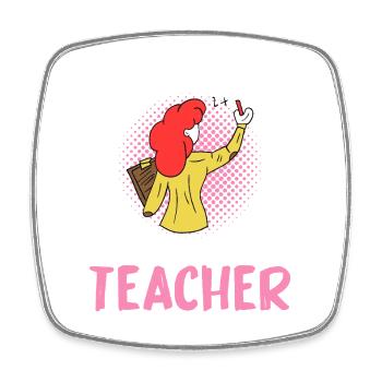 Just a Girl Who Loves Being a Teacher - Square fridge magnet - white - Front
