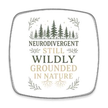 Neurodivergent introvert - Square fridge magnet - white - Front