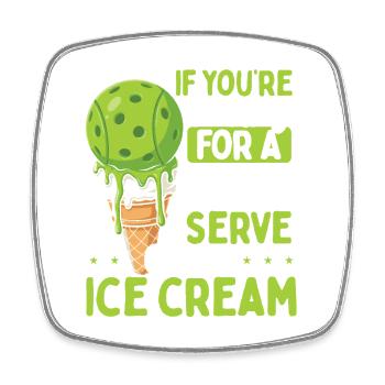 Soft-Eis-Wortspiel-Tee - Viereckiger Kühlschrankmagnet - Weiß - Vorne