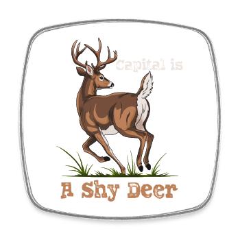 Capital is a shy deer! - Viereckiger Kühlschrankmagnet - Weiß - Vorne