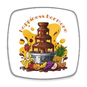 Chocolate Fountain Fruit Party - Square fridge magnet - white - Front