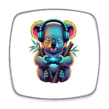 Koala Gaming Animal Video Games Funny Koala - Square fridge magnet - white - Front