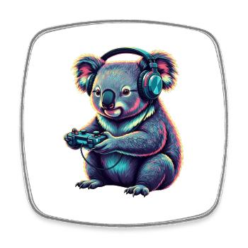 Koala Gaming Animal Video Games Funny Koala - Square fridge magnet - white - Front