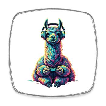 Llamma Gaming Jeux Animaux Jeux Drôle Llamma - Magnet carré - blanc - Devant