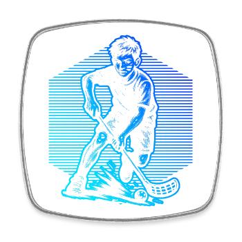 Un motif réservé au floorball - Magnet carré - blanc - Devant