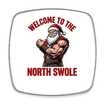 Bienvenue à l’entraînement de Noël drôle de North Swole - Magnet carré - blanc - Devant