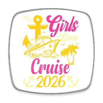 Voyage de vacances 2026 Girls Partis en Croisière - Magnet carré - blanc - Devant