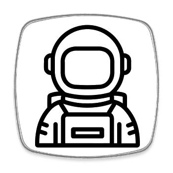 Astronaut - Viereckiger Kühlschrankmagnet - Weiß - Vorne