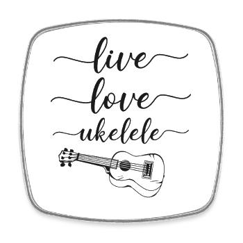 Hawaiian Ukulele Uke Girl Live - Viereckiger Kühlschrankmagnet - Weiß - Vorne
