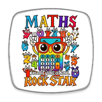 Jour de chiffre Maths Multiplication Rock Star - Magnet carré - blanc - Devant