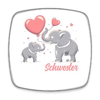 Big Sister Elephants Older Sibling - Square fridge magnet - white - Front