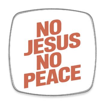 Know Jesus Know Peace - Square fridge magnet - white - Front