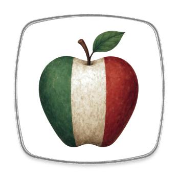 Italie - Magnet carré - blanc - Devant