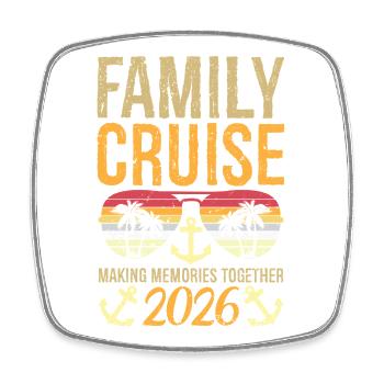 Family Cruise 2026 Making Memories Together  - Viereckiger Kühlschrankmagnet - Weiß - Vorne
