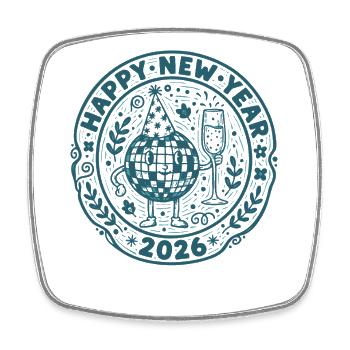 Happy New Year 2026 Feierdesign - Viereckiger Kühlschrankmagnet - Weiß - Vorne