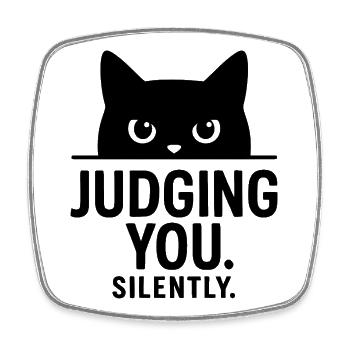 Katze Humor Katzen Geschenkidee Lustig Haustiere - Viereckiger Kühlschrankmagnet - Weiß - Vorne
