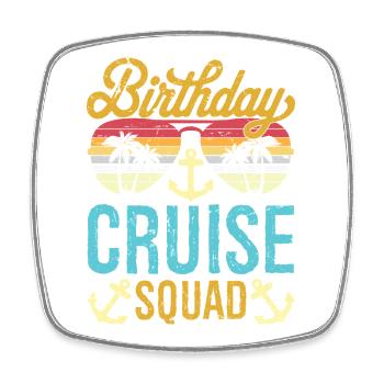 Birthday Cruise Squad Birthday Party Cruise Squad  - Viereckiger Kühlschrankmagnet - Weiß - Vorne