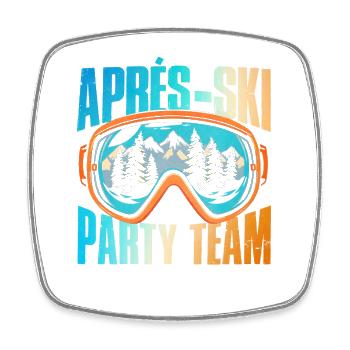Apres Ski Party Team Bunt - Viereckiger Kühlschrankmagnet - Weiß - Vorne