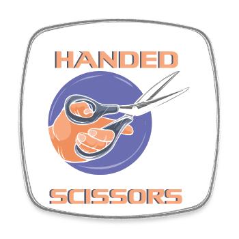 Funny Left Handed Scissors Southpaw Graphic - Square fridge magnet - white - Front