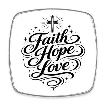 Glaube Hoffnung Liebe Christlich - Viereckiger Kühlschrankmagnet - Weiß - Vorne