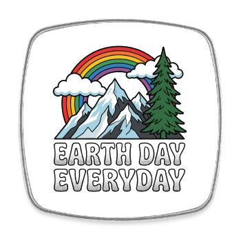 Earth Day Everyday Rainbow Mountain Natur - Viereckiger Kühlschrankmagnet - Weiß - Vorne