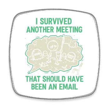Office - Spruch - Square fridge magnet - white - Front
