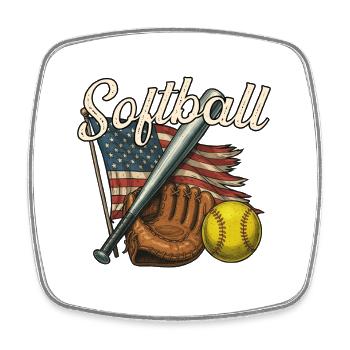 Softball Clean Bold Look for Game Day Fans - Square fridge magnet - white - Front