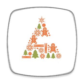 Merry Christmas Gingerbread Tree Christmas Tree - Square fridge magnet - white - Front