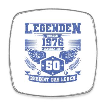 50 Geburtstag 1976 Legenden Grunge Leben beginnt - Viereckiger Kühlschrankmagnet - Weiß - Vorne