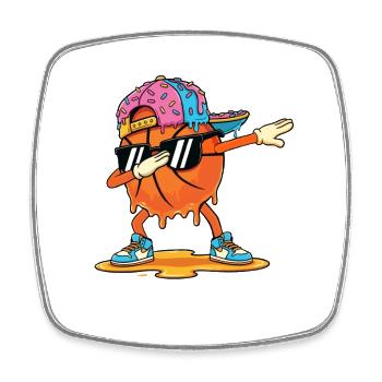 Dabbing Basketball Fun Fette Grafik für Bball-Fans - Viereckiger Kühlschrankmagnet - Weiß - Vorne