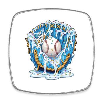 Baseball Glove Bold Fan Favorite Catching Spirit - Magnet carré - blanc - Devant