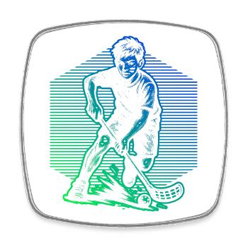 Einfach Floorball zeitloses Design - Viereckiger Kühlschrankmagnet - Weiß - Vorne