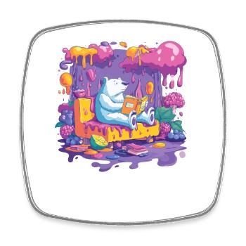Colorful bear harvest in the flow of colors - Square fridge magnet - white - Front